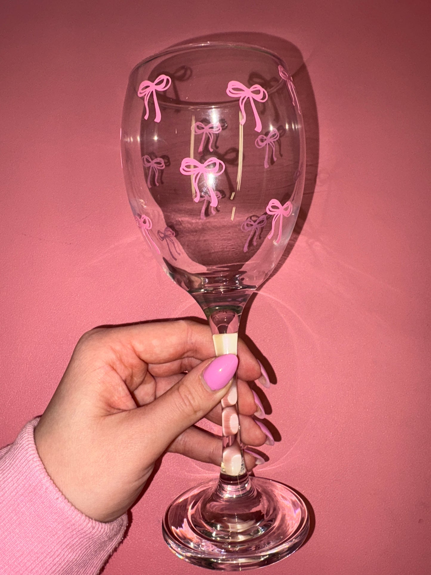 Bow theme wine glass🎀