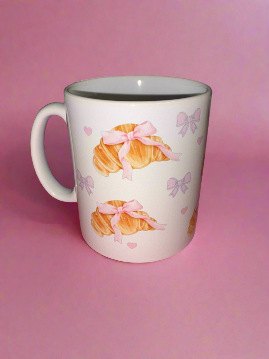 Coquette croissant mug🥐🎀