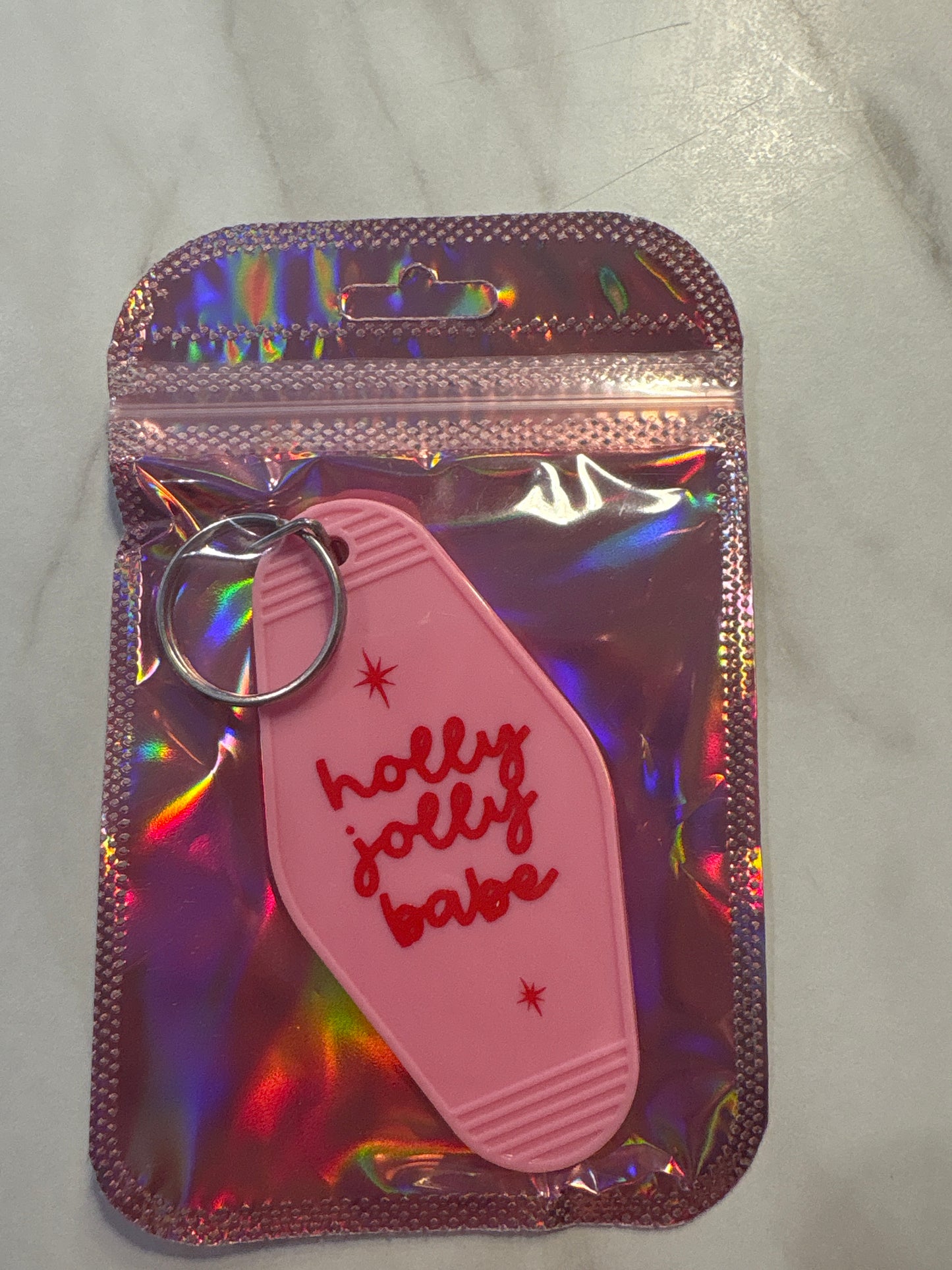 Holly jolly babe motel keychain❤️