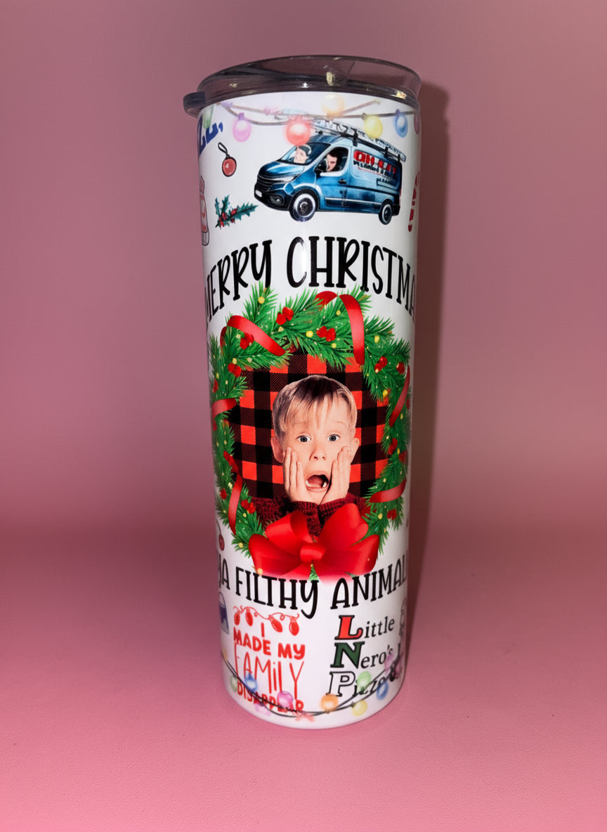 Home alone 20oz skinny tumbler🎄