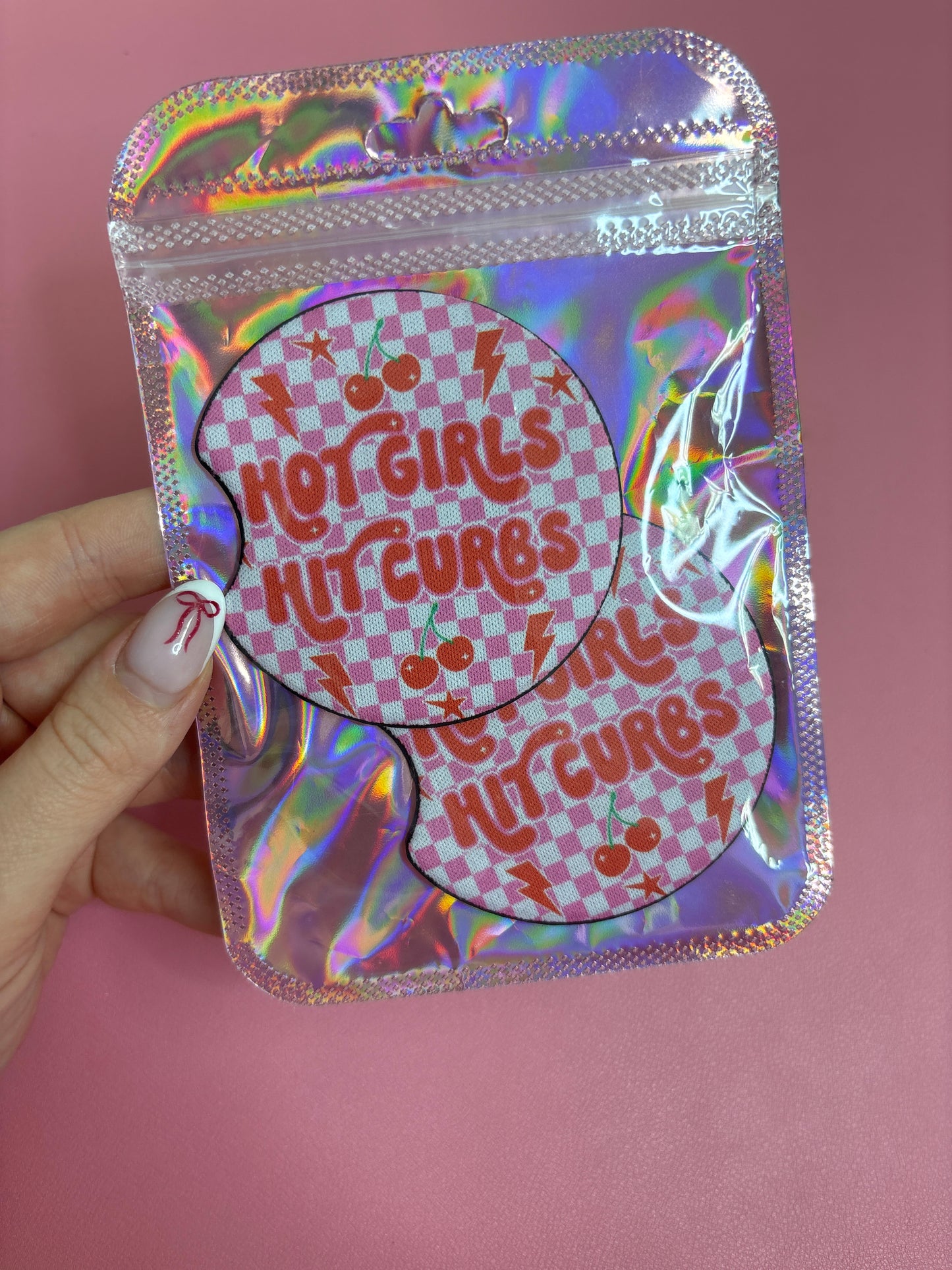 Hot girls hit curbs car coasters set of 2💕