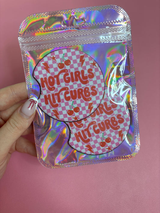Hot girls hit curbs car coasters set of 2đź’•