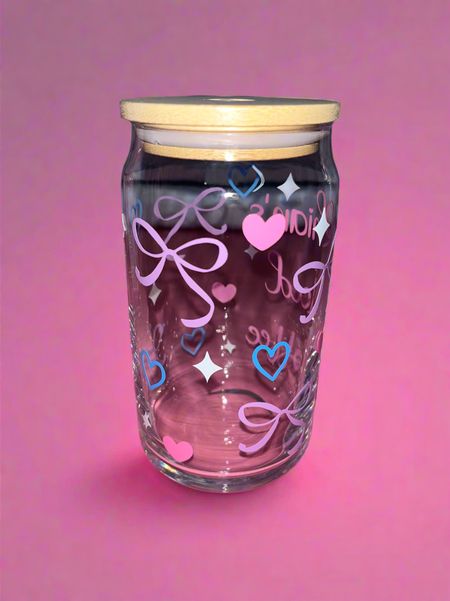 Personalised iced coffee glass can๐๐