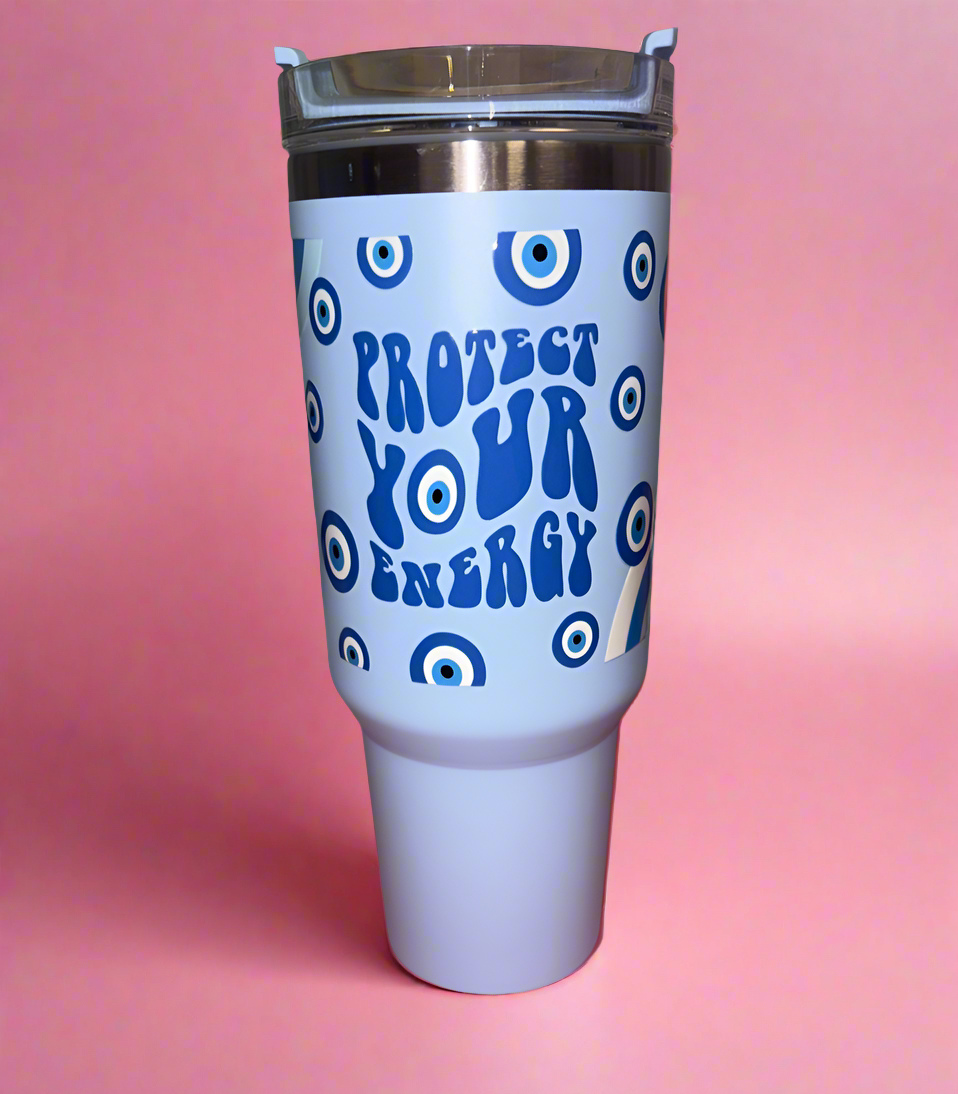 Protect your energy 40oz blue tumbler🧿