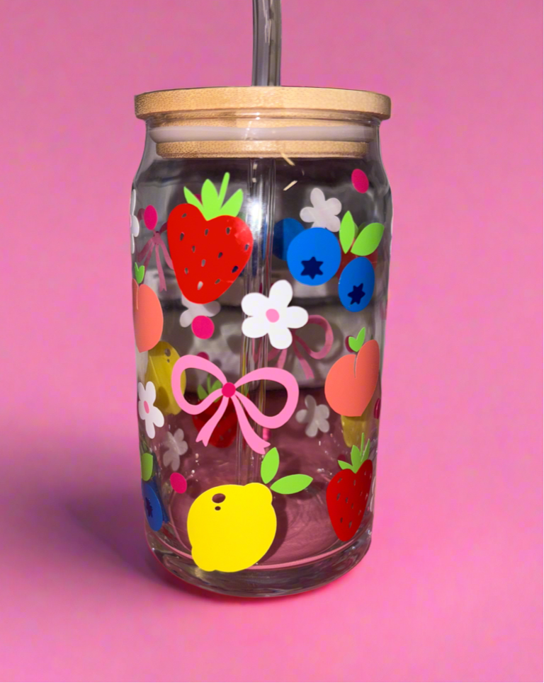 Summer fruits glass canπππ«
