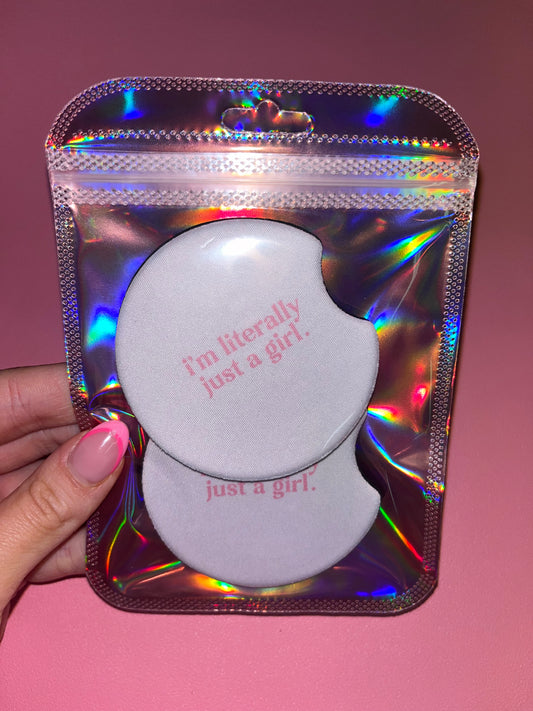 Literally just a girl car coasters set of 2๐