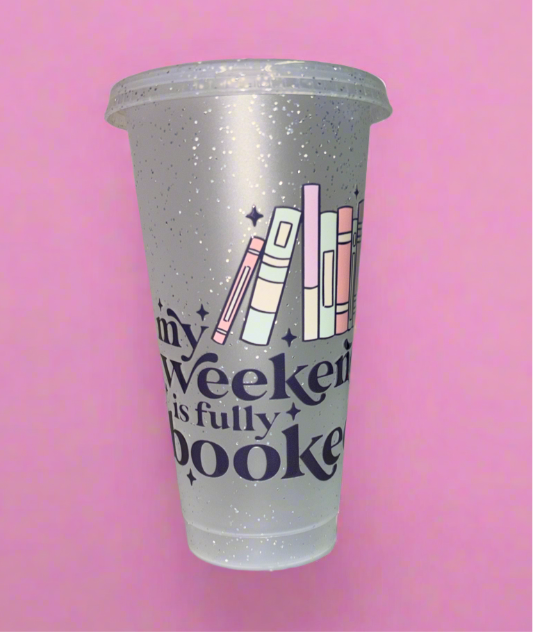 My weekend is full booked cold cup📚