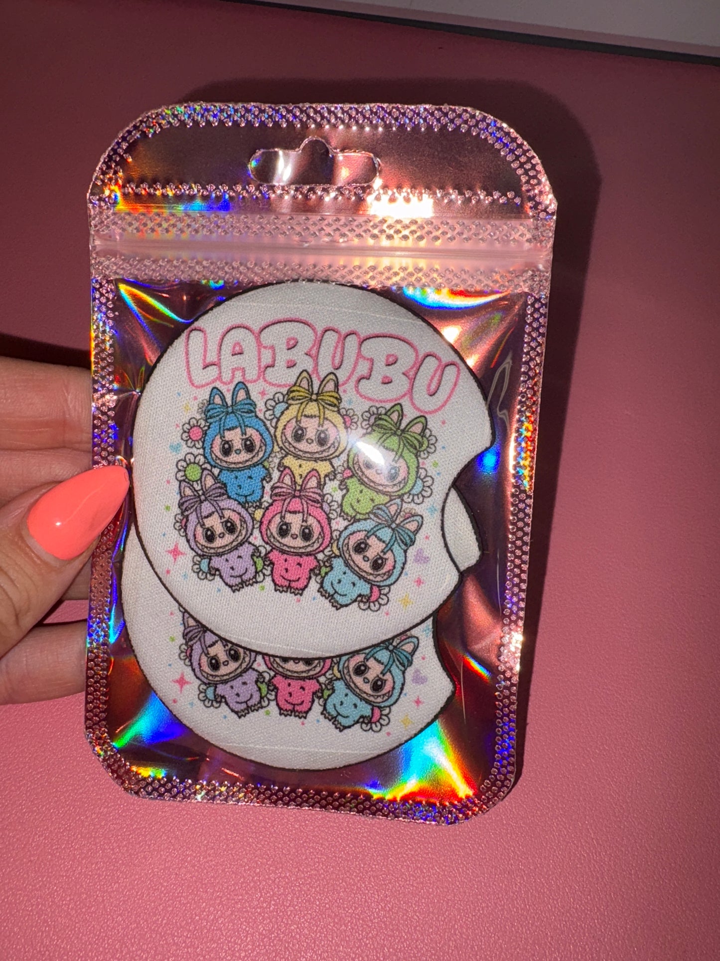 Labubu theme car coaster set💕