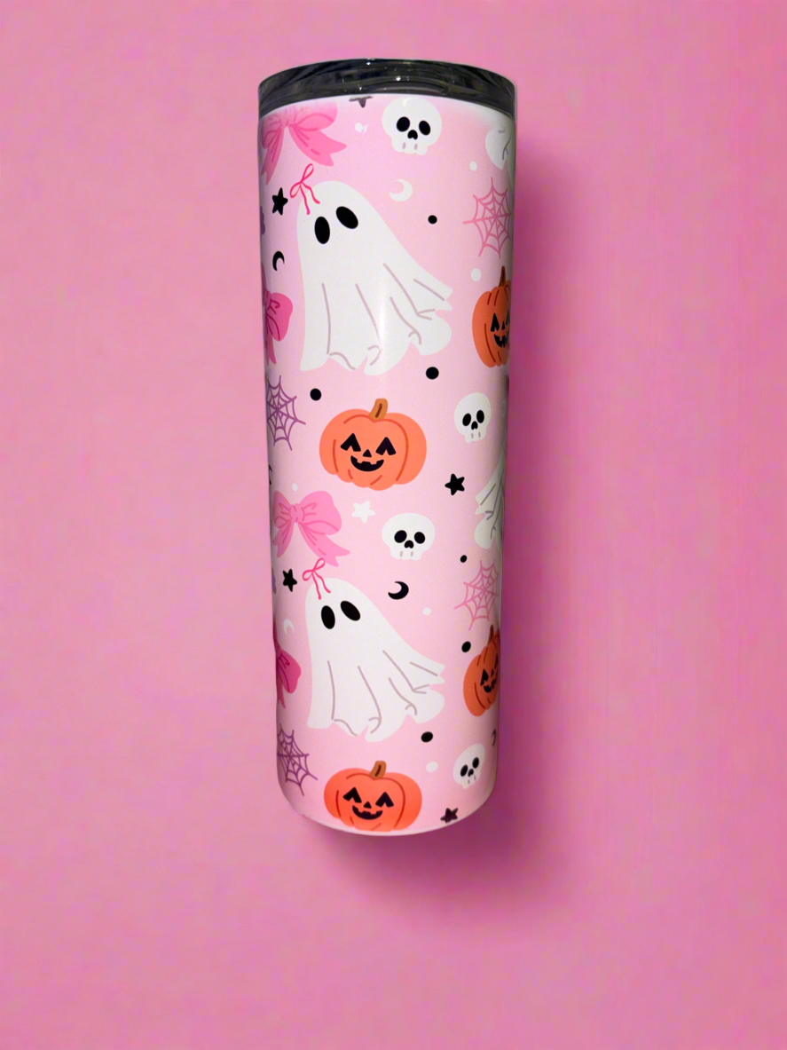 Ghost bow 20oz skinny tumbler👻🎀