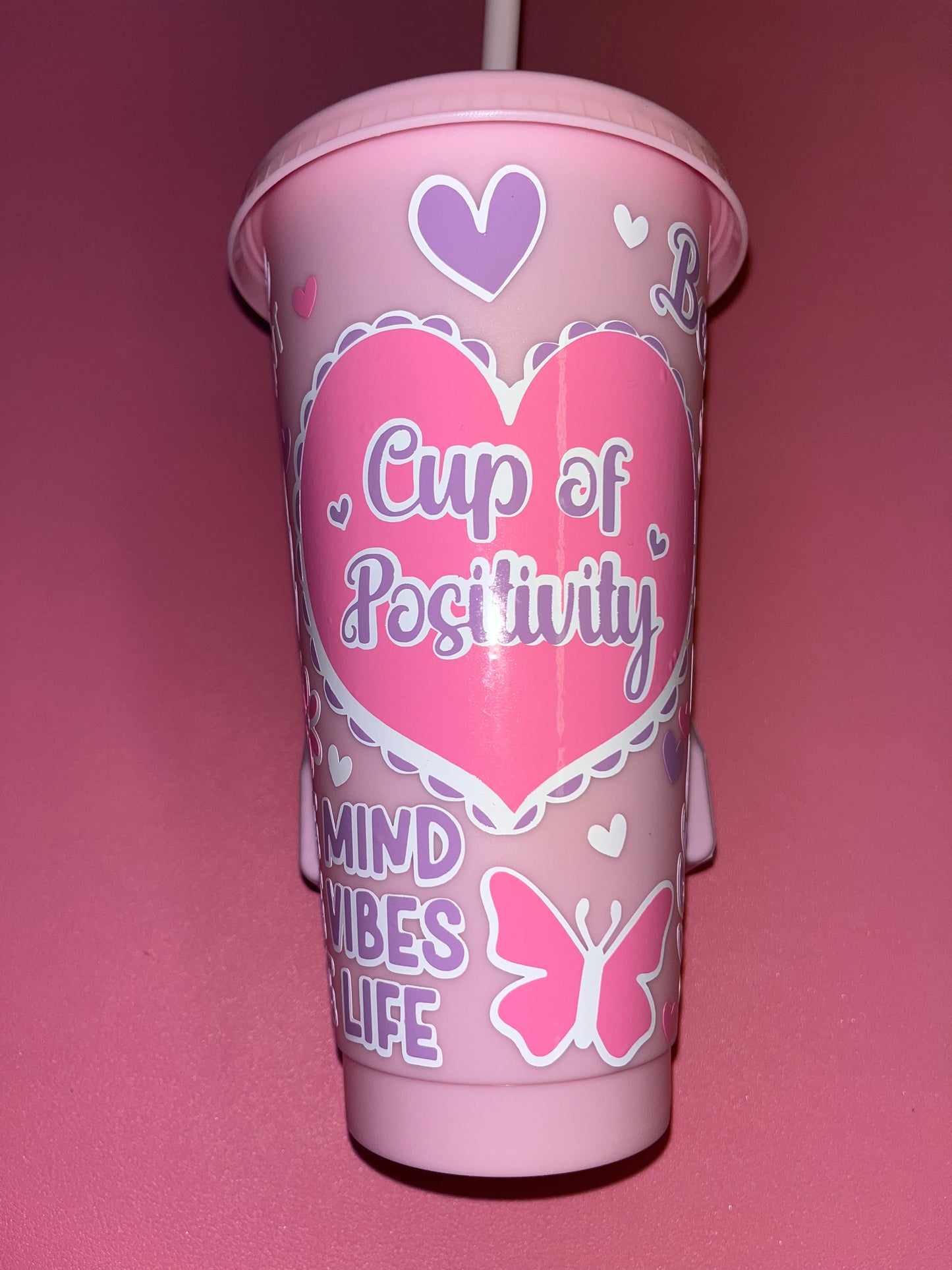 Cup of positivity cold cup🦋💓