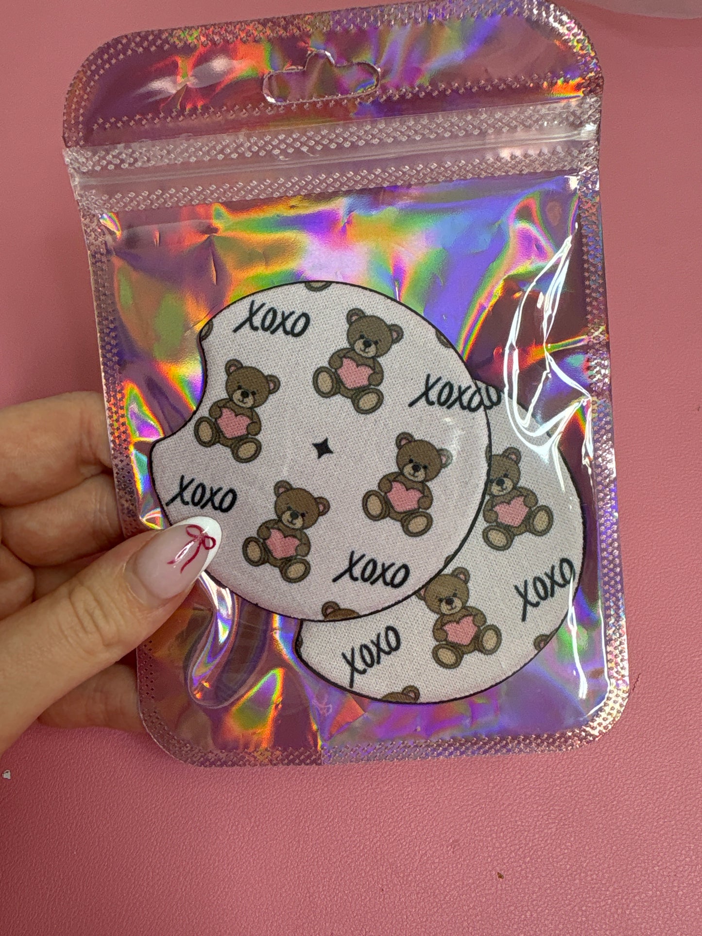Cute bear car coasters set of 2🧸