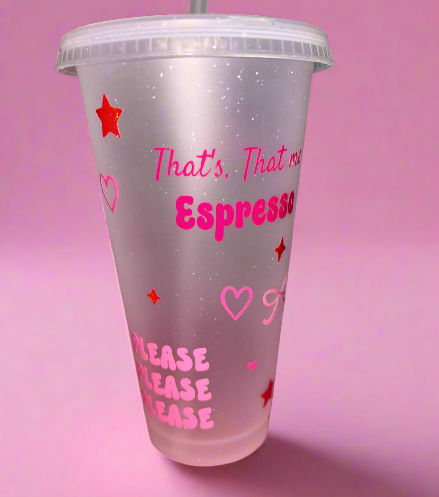 Sabrina Carpenter Theme cold cup🎀