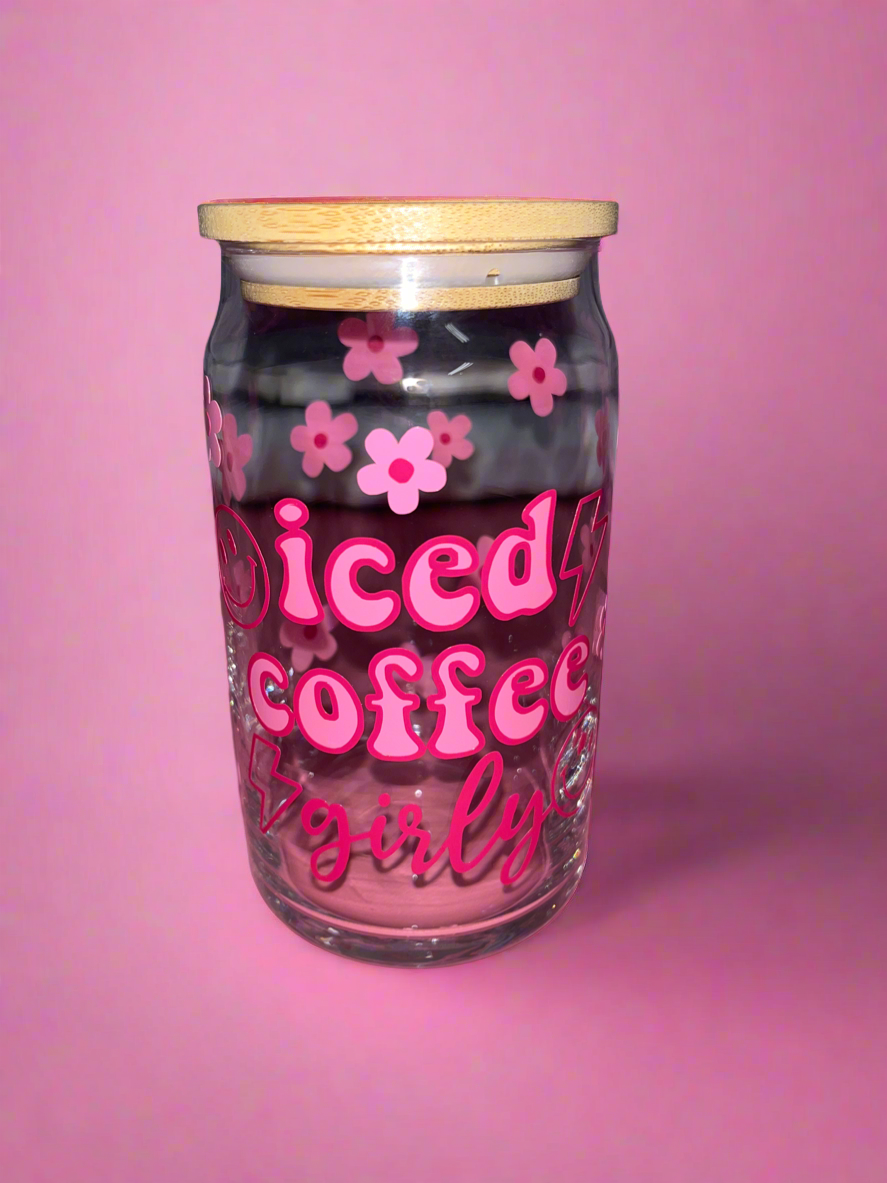 Iced coffee girly glass can๐ธ๐