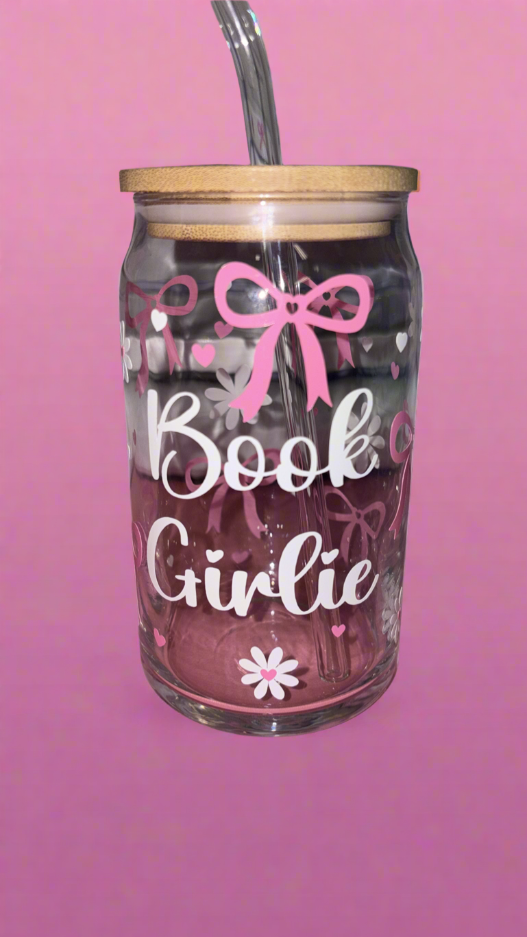 Book Girlie Bow Glass Canππ