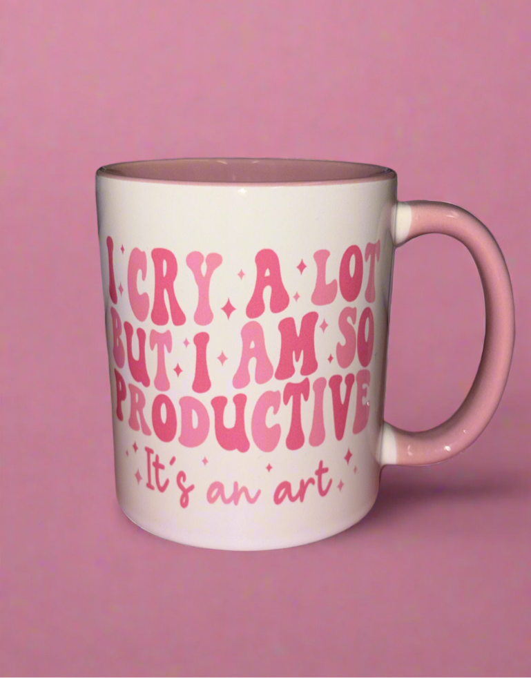 I cry a lot but I’m so productive mug💗✨