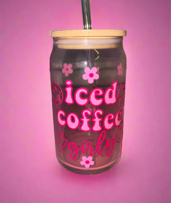 Iced coffee girly glass can๐ธ๐