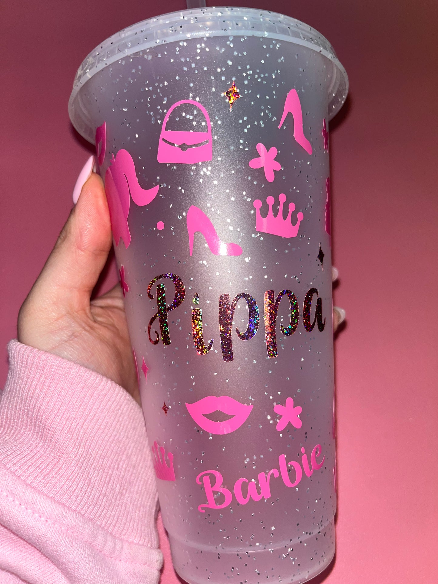 Barbie theme cold cup💕ðŸ‘