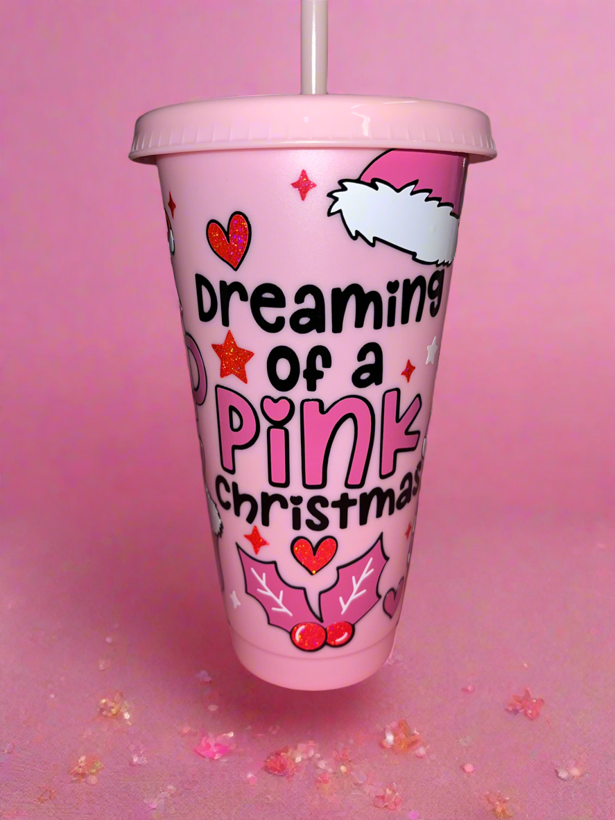 Pink Christmas cold cup💗🎄