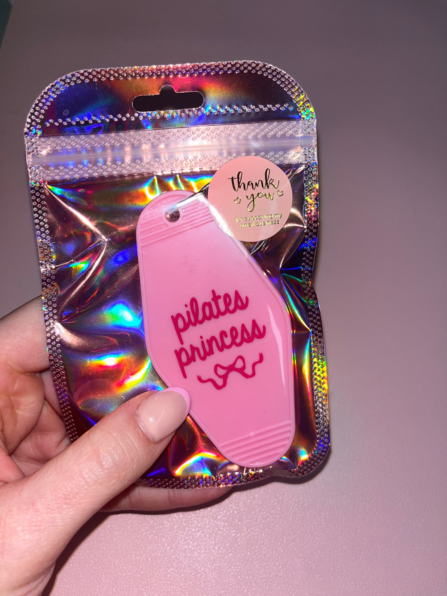Pilates princess pink motel keychainđź’•