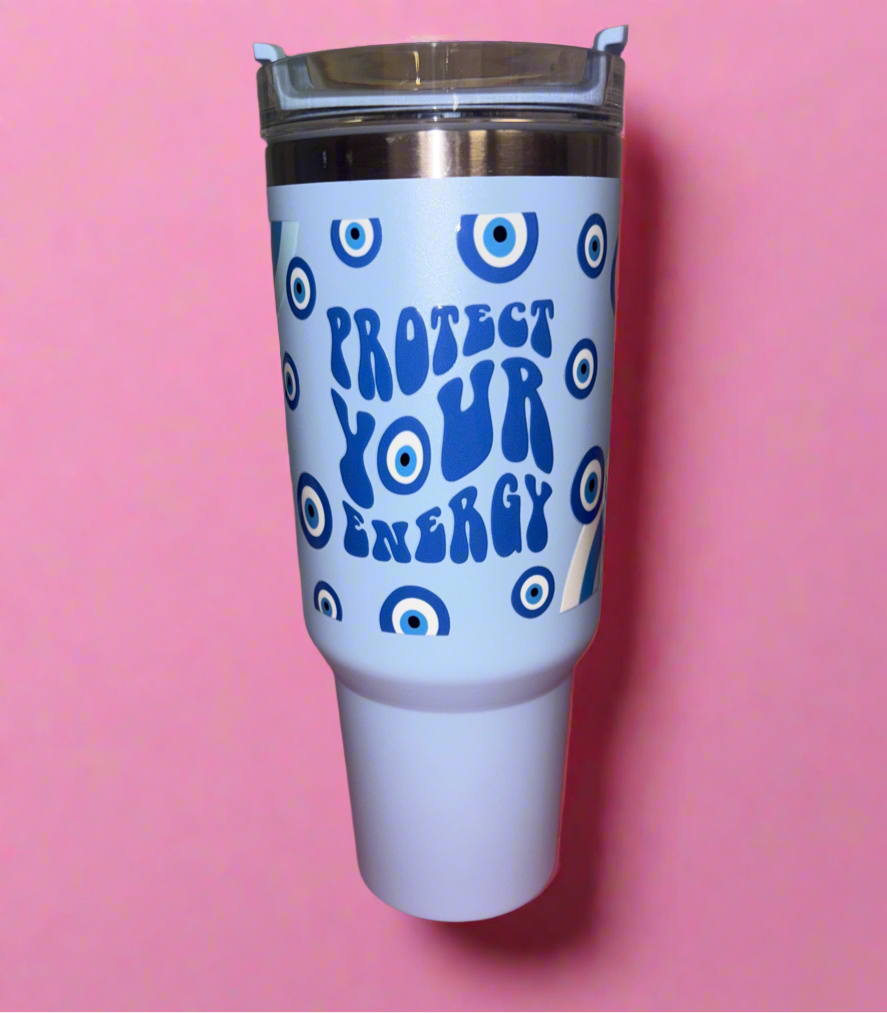 Protect your energy 40oz blue tumbler🧿