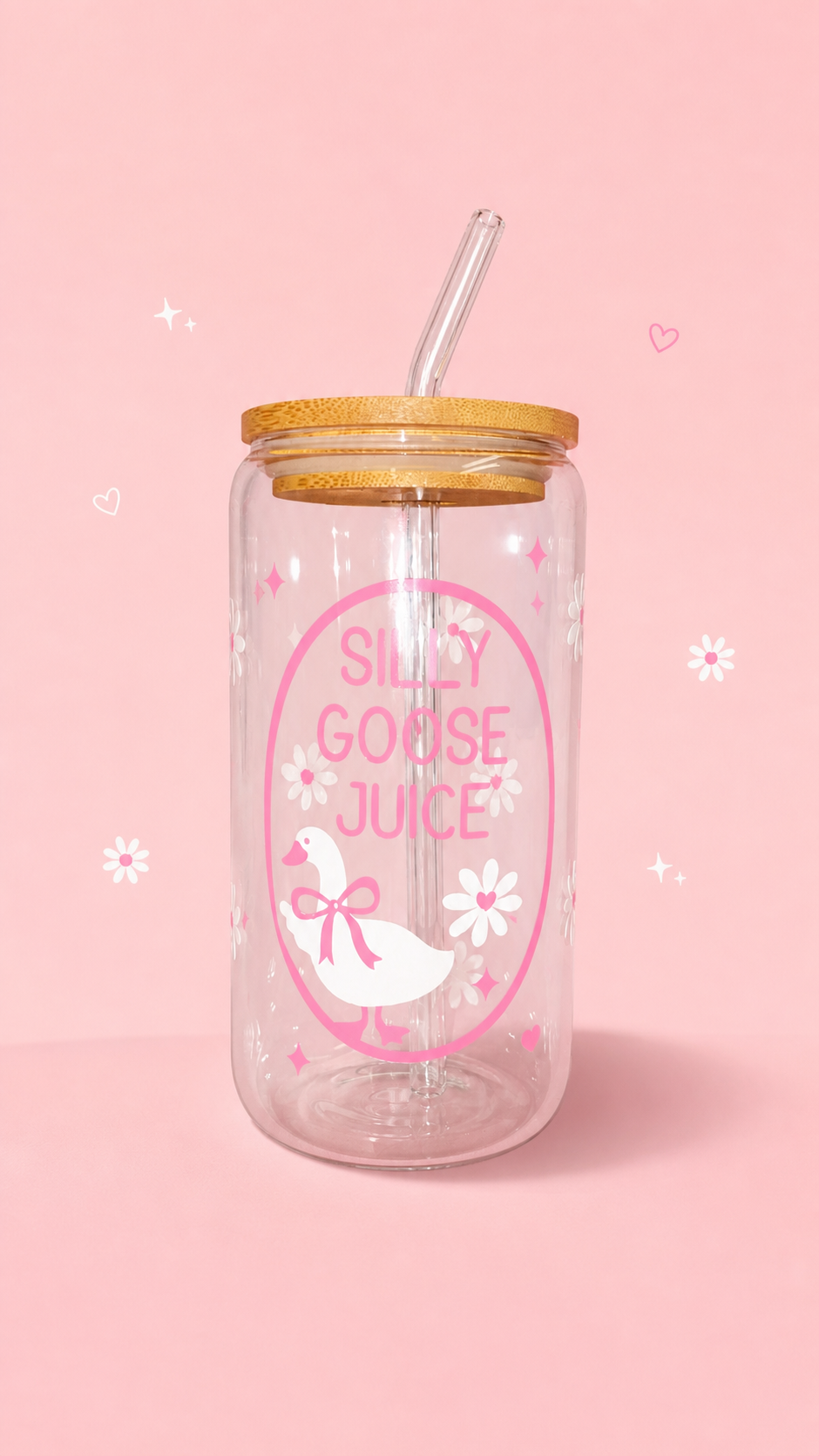 Silly goose juice glass can🪿🎀