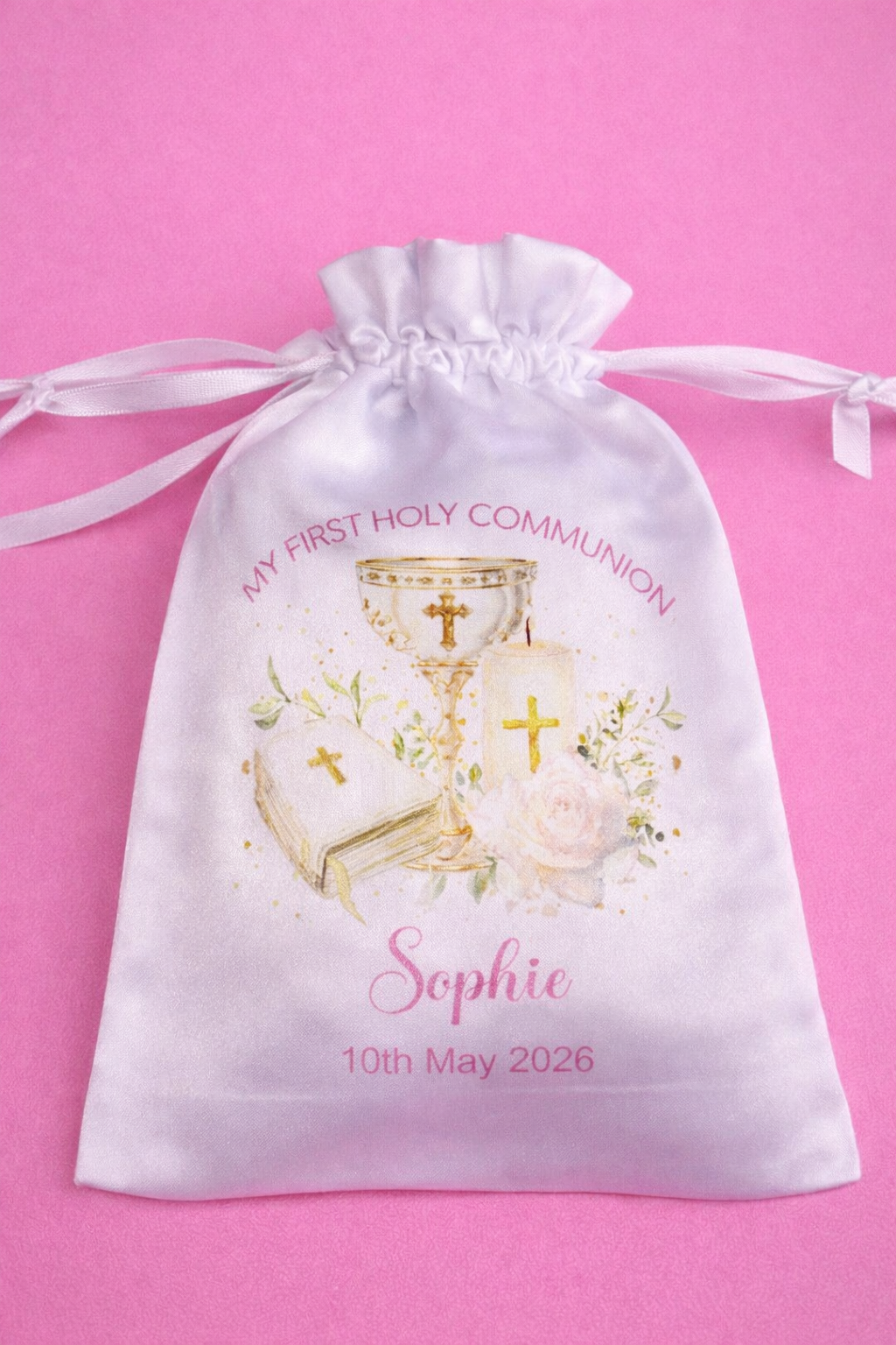 First holy communion personalised satin bag💕✨