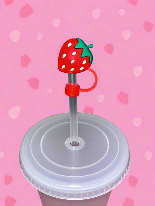 Strawberry straw topper🍓