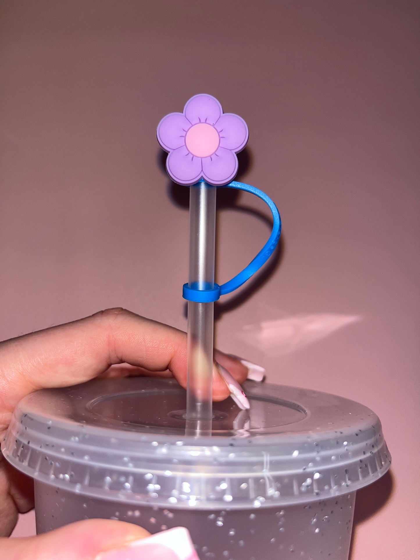 Purple Flower Straw Topper 💜