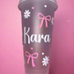 Bow and flower theme cold cup🎀🌼