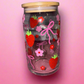 Berry and Bows glass can🍓🎀