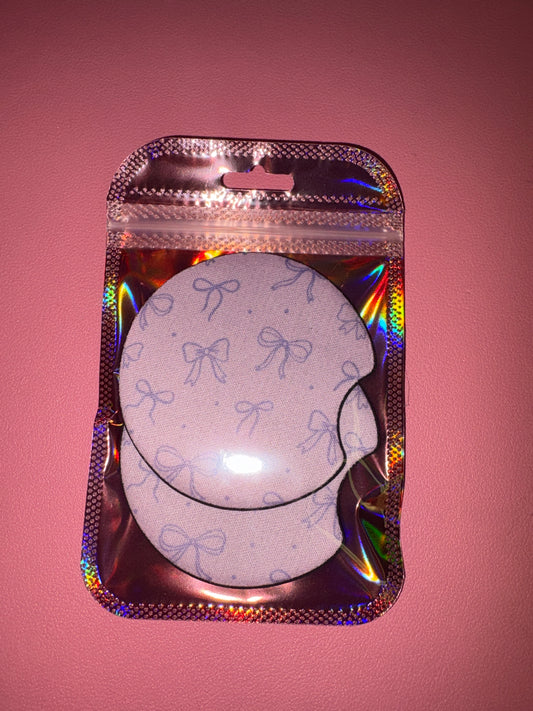 Purple bow car coaster set💜