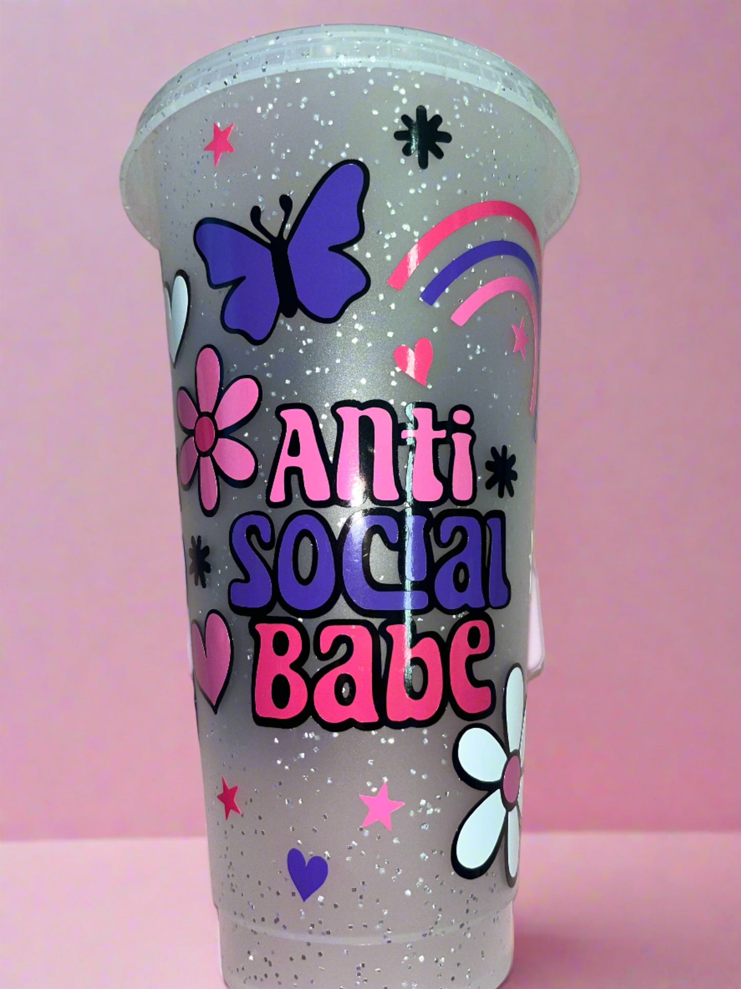 Anti Social Babe cold cup💜💕🌸