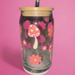 Groovy mushroom theme glass can🍄