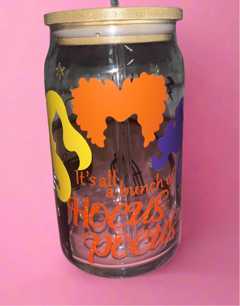 Hocus Pocus Glass Can🧡💜💛