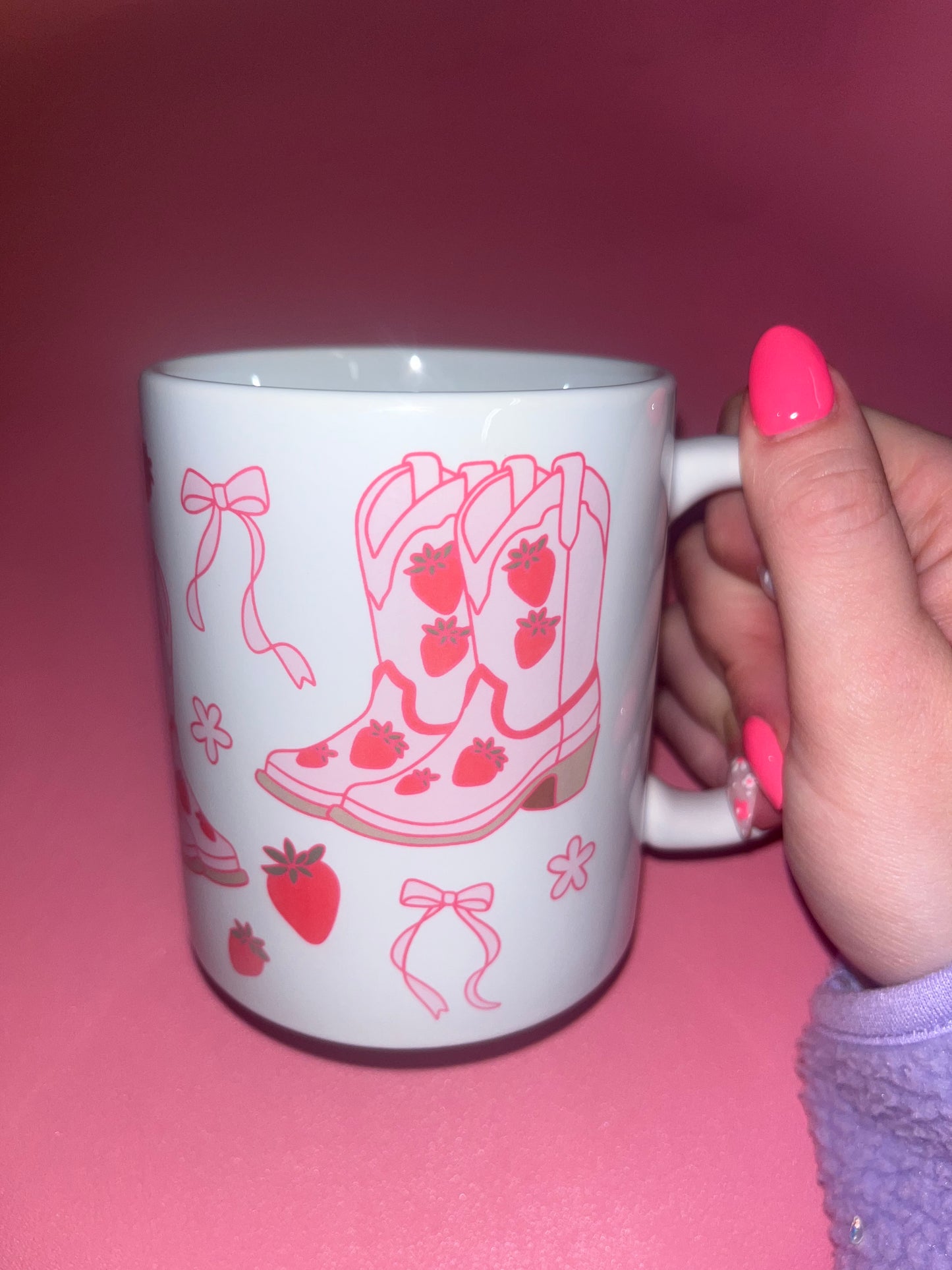 Strawberry cow girl mug🍓💗