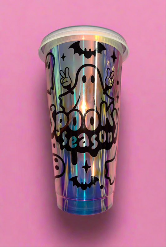 Spooky season holographic cold cup👻