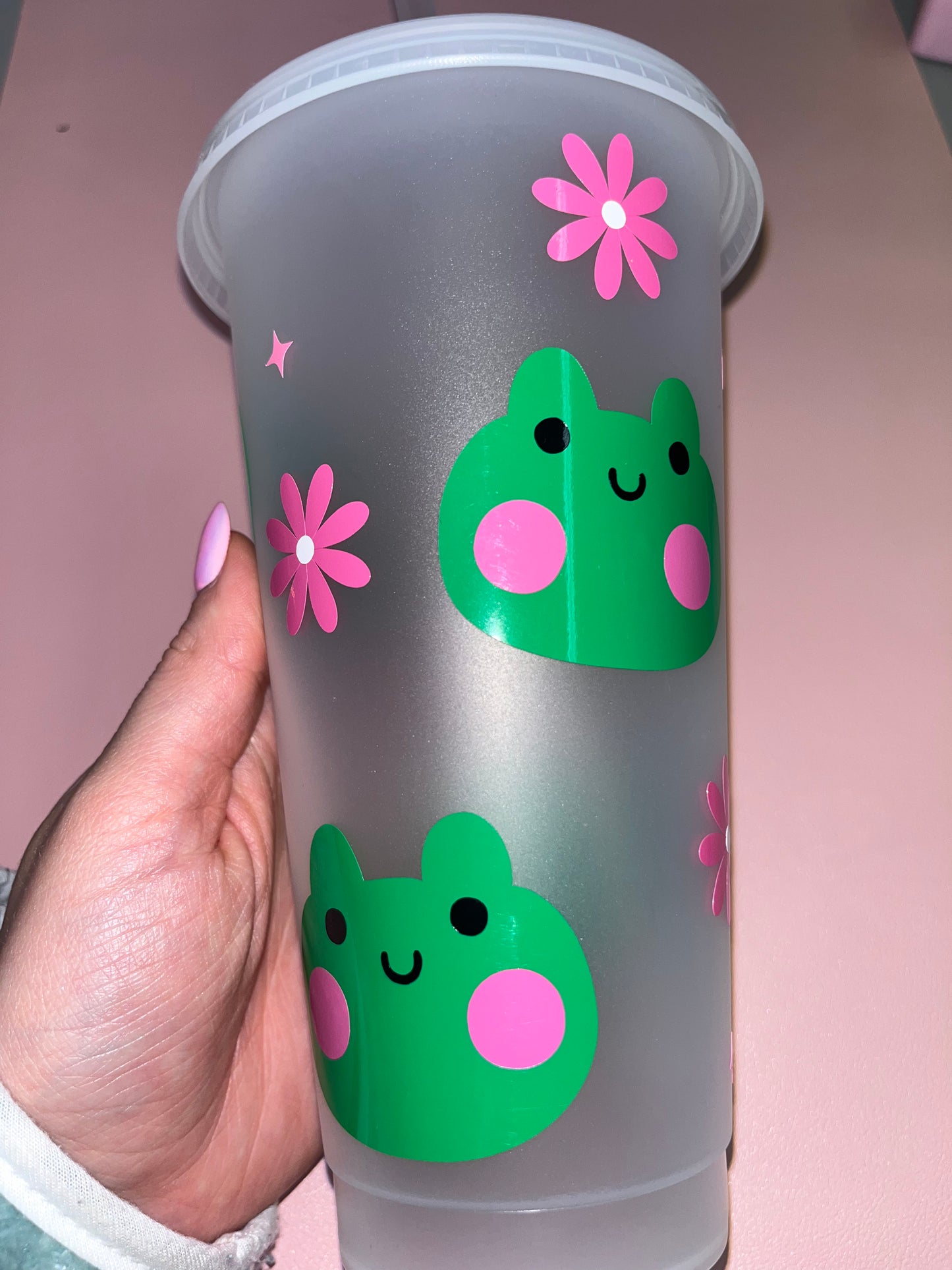 Cute Frog Cold Cup 🐸🌸