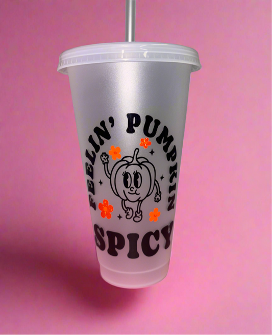 Feelin pumpkin spicy cold cup🎃✨