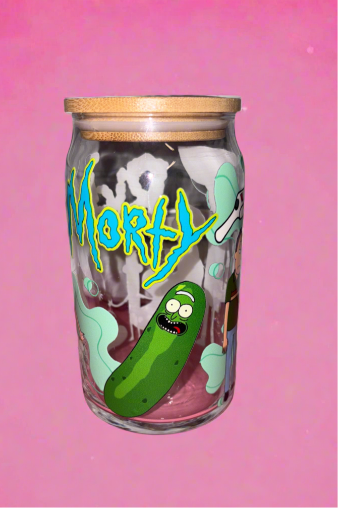 Rick and Morty glass can✨