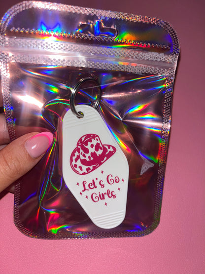 Let’s go girls motel keychain🤠