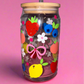 Summer fruits glass can🍑🍓🫐