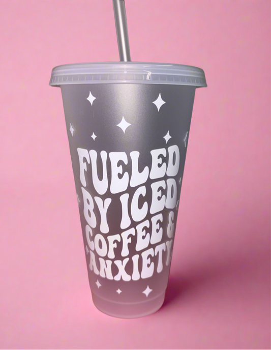 Fueled by iced coffee and anxiety cold cup🫶✨