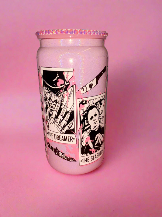 Pink horror glass can💕🔪