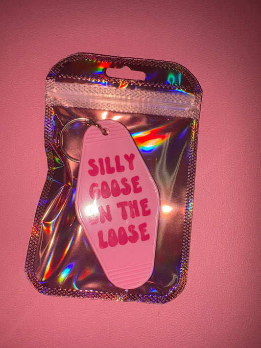Silly goose on the loose motel keychain💗
