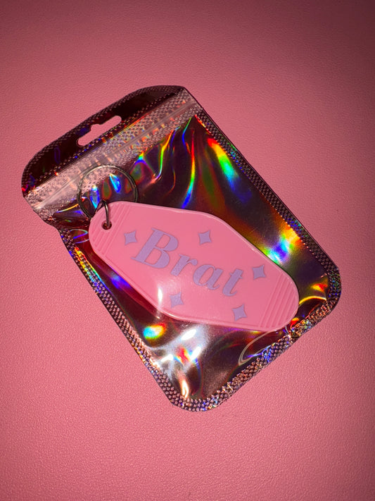 Brat motel keychain💜