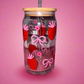 Strawberry and bow glass can🍓🎀