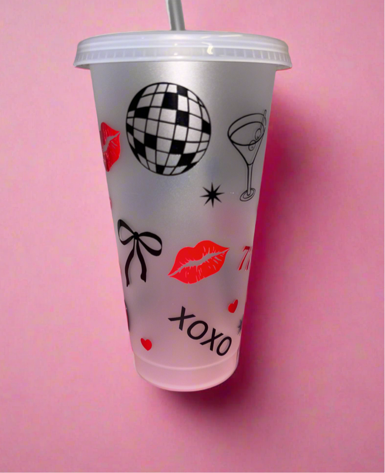 Black and red theme cold cup💋🖤