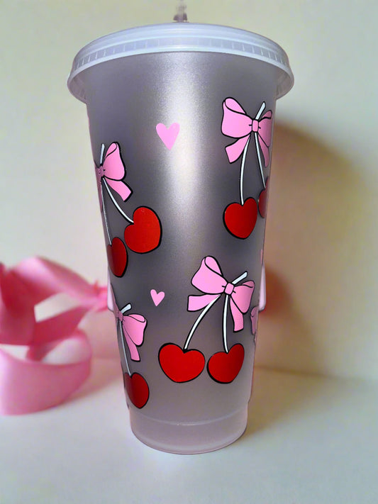 Cherry Bow Cold cup🎀🍒