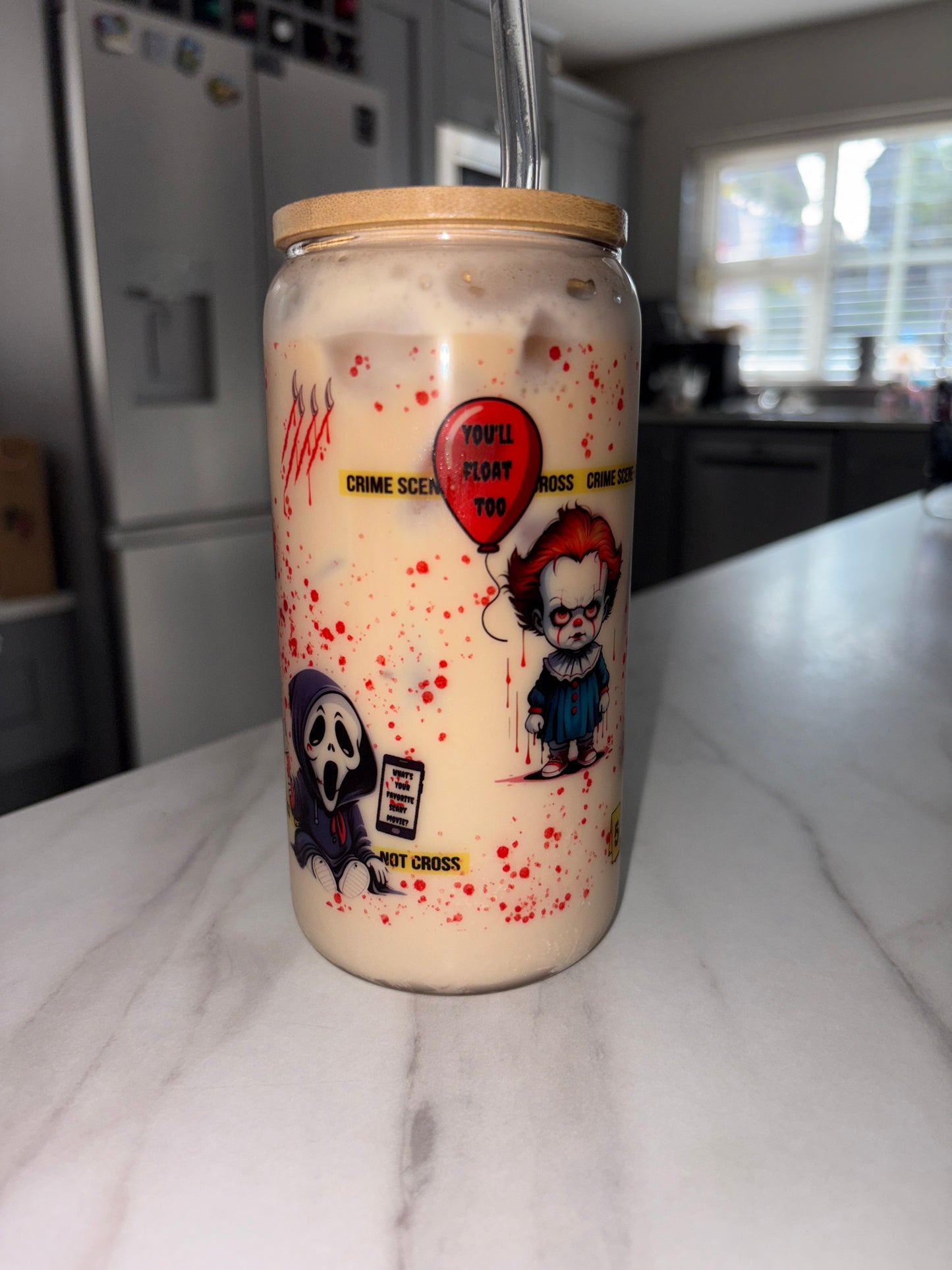 Horror movie theme glass can🔪