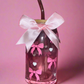 Bow glass can with satin bow🎀💕
